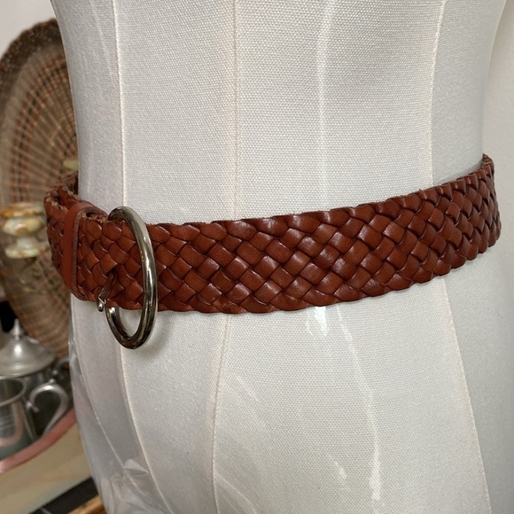 Talbots 100% Genuine Leather Brown Woven Belt Size S (39”) - Picture 13 of 14